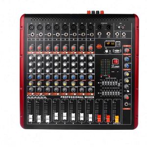 เครื่องขยายเสียง AOSHEN ระดับมืออาชีพ 2x350W 8 12 ช่องสัญญาณ 16 DSP มิกเซอร์ USB ไมโครโฟนไร้สายคู่ วัสดุโลหะ - Product Image 3