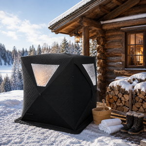 Tente de sauna Warmfire 4 saisons style <span class=keywords><strong>tipi</strong></span>, en tissu Oxford 600D imperméable, triple couche, avec cheminée, pour 6 personnes, ouverture rapide, pour le camping en plein air - Product Image 5