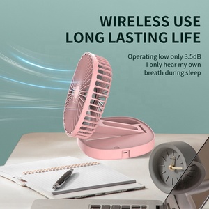 Ventilador eléctrico multifuncional YouniMei de 1200mAh, Enfriador de aire portátil inalámbrico para el hogar, ventilador plegable recargable de escritorio - Product Image 2