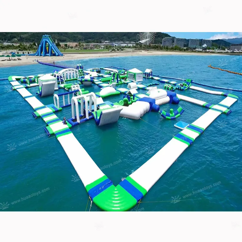 Summer inflatable sea island obstacles equipment set inflatable floating water park with price list