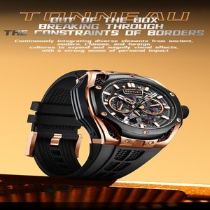 Montre mécanique de poche fine équipée d'un cristal minéral et d'un bracelet conique de 20mm pour un usage quotidien vintage - Product Image 3