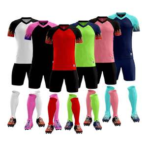 Ensemble d'uniformes de football personnalisés 100% polyester, dernier design, impression numérique, respirant, séchage rapide, manches courtes - Product Image 6