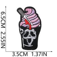 En gros, assortiment de patchs brodés et appliques thermocollantes d'Halloween sur le thème de la fantôme, du nœud, de la tête de mort et de la crème glacée pour vêtements, chapeaux, sacs et projets DIY de fêtes