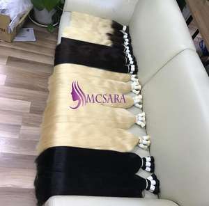 Extensions de cheveux humains 100% vierges Remy, 8-40 pouces, lisses crépus, double trame, fabriquées à la machine - Product Image 1