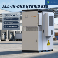 Armoire de stockage de batterie tout-en-un JApower 50 kW 208 kWh refroidie par air avec onduleur hybride Solis pour l'autoconsommation d'énergie solaire
