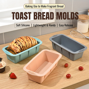 Molde de Silicona para Pan con Asa, Molde Rectangular Antiadherente de Grado Alimenticio para Hornear Pastel, Tostadas y Pastel de Carne - Product Image 1