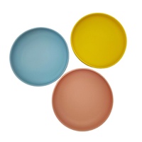 Assiette pour enfants en silicone de qualité alimentaire, sans BPA, ronde, empilable, réutilisable, facile à nettoyer, logos personnalisés, OEM, ODM, vente en gros