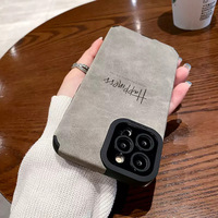 Bonheur impression TPU daim cuir artificiel housse de téléphone portable pour Iphone 6 7 8 X Xr Xs 11 12 13 14 15 16 17 Pro Max