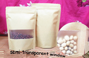 Bolsas de papel Kraft marrón resellables, sellado térmico Doy, bolsa de pie para alimentos, té, azúcar, alimentos para mascotas, <span class=keywords><strong>Ziploc</strong></span>, contenedor de almacenamiento reutilizable - Product Image 3