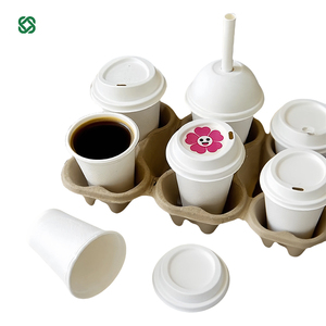Vasos <span class=keywords><strong>de</strong></span> Café Biodegradables Ecológicos Impresos Personalizados, Portavasos Desechables para Bebidas Calientes Hechos <span class=keywords><strong>de</strong></span> Pulpa <span class=keywords><strong>de</strong></span> Bagazo <span class=keywords><strong>de</strong></span> Caña <span class=keywords><strong>de</strong></span> Azúcar con Tapa para Fiestas - Product Image 4