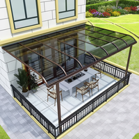 Auvent de toit motorisé rétractable en alliage d'aluminium avec télécommande pour villa, balcon, terrasse, caravane, camping, extérieur, jardin