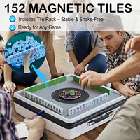 Table de mahjong électrique portable automatique KIPPDURO avec 152 tuiles magnétiques (incl. Tuiles Joker) pour usage extérieur et domestique, fabriquées en Chine