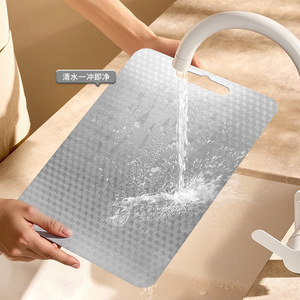 Diamond Pattern Stainless Steel Cutting <b>Board</b> Rectangle Antibacterial Durable Food Grade Chopping Block - Product Image 2
