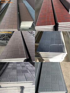 แผ่น<span class=keywords><strong>ผนัง</strong></span>ด้านนอกหุ้มฉนวนโลหะกันน้ำแผงแซนวิชพียูสำหรับตกแต่งอาคาร - Product Image 3