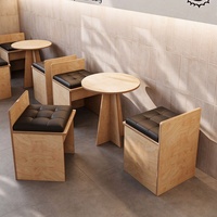 Ensemble de table et de chaises modulaires modernes et simples, en bois massif, pour restaurants, meubles de salon commerciaux personnalisés