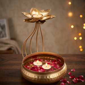 Gold Metal Votive <b>Candle</b> <b>Lanterns</b> for Home Decor for Christmas Room Decoration and Space Enhancement - Product Image 6
