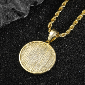 Pendentif rond en zircon plaqué or 14 carats de haute qualité, personnalisé, pour rappeur - Product Image 4