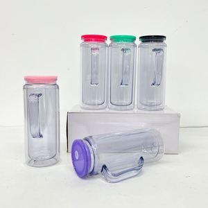 Vasos de Acrílico Transparentes Personalizados con Logotipo, Vasos de Acrílico Transparentes de 20 oz para Hacer Manualidades, Vasos de Plástico con Agujero Preperforado de 16 oz, Vasos con Asa - Product Image 1