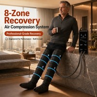 Commande en gros : Bottes de récupération à compression d'air à 8 chambres, masseur de jambes avec contrôleur intelligent, personnalisation OEM couleur et logo, pour la vente en gros