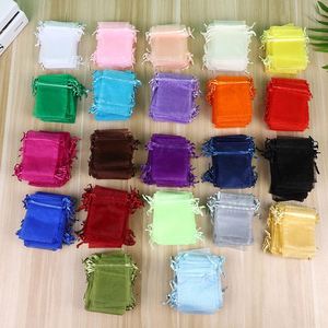 Sacs cadeaux en organza multicolores avec cordon de serrage, pochettes en maille transparente assorties pour les fêtes de mariage, les bonbons, les bijoux, l'emballage - Product Image 2