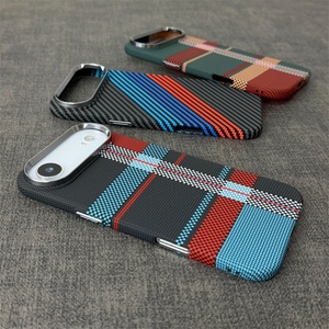 Coques de téléphone magnétiques rigides texturées en fibre de carbone pour iPhone 17 Air, étui de téléphone en fibre de carbone pour iPhone 17, bon emballage - Product Image 3