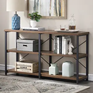 Wood and Metal Table living room divider cabinet designs