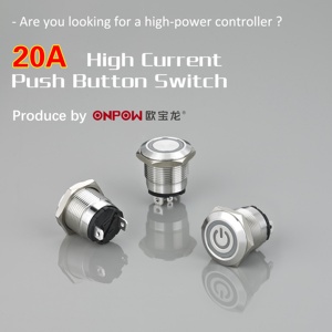 ¡Nuevos productos! ONPOW63 12mm Cuerpo corto Enganche pequeño Interruptor de metal de cabeza redonda alta Interruptor de botón autoblocante - Product Image 5