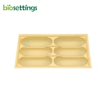 CPLA scatola a 6 scomparti per imballaggio di salsicce di pollo vassoi per salsicce biodegradabili scatola per salsicce usa e getta