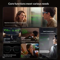Lunettes intelligentes 3D AR avec technologie de guidage lumineux couleur, traduction en temps réel, navigation HUD, reconnaissance de texte, enregistrement de réunions et IA