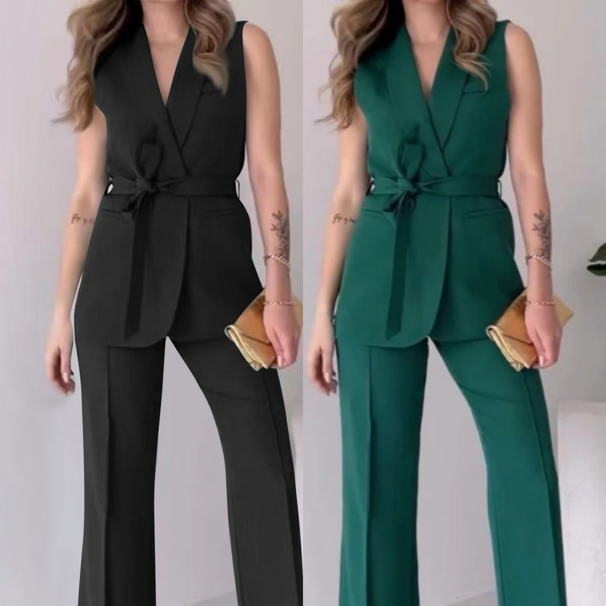 Latest Design Outfits for Women Formal Sets Elegant Ladies Suits Office Wear Top and Pants Two Piece Set Women Clothing · image 3