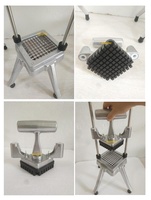 Handmatige aluminium groentehakker/snijder, snijgroottes 1/4", 1/2", 3/8 inch, CE/NSF gecertificeerd, eenvoudige bediening, voor fruit en groenten