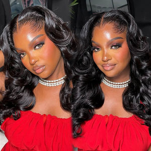 Lagos Hairline Body Wave HD 13x6 Peluca con malla frontal con <span class=keywords><strong>pico</strong></span> de viudas Peluca de cabello humano sin pegamento 180% Densidad Pre arrancada M Hairline peluca - Product Image 2