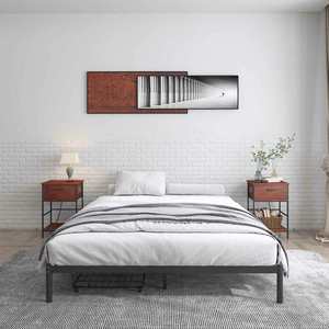 Base de Cama de Plataforma Doble WEKIS, Estilo Industrial Vintage, de Metal y Acero, para Hostal, Tamaño Queen y King - Product Image 6