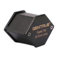 Professional 10X Triplet Diamond Loupe 20.5mm Jewelry Magnifier Optical Inspection Tool with Leather Case