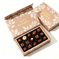 Boîte cadeau en papier pour chocolats pralinés de luxe avec logo personnalisé, boîte à chocolats avec séparateurs, insert en plastique, boîte magnétique de luxe