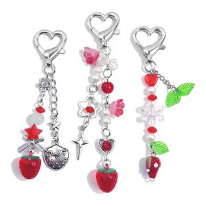 Sevimli çanta anahtarlık kolye Y2K anahtarlık aksesuarları kalp kelebek çilek Metal Punk kız Y2K çanta Charms - Product Image 4