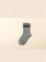 Chaussettes pour bébé en coton rayées noir, blanc et gris de haute qualité, antibactériennes, écologiques, jetables, respirantes, confortables, pour un usage quotidien