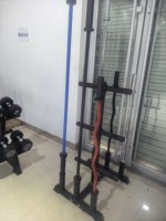 Ensemble de barres de musculation droites en PVC à tête ronde avec poignée moletée pour entraînement de force à domicile