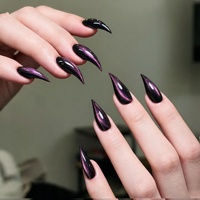 30 faux ongles longs pointus œil de chat, griffes de dragon, en ABS de haute qualité, griffes d'aigle, à presser, couverture complète pour les doigts