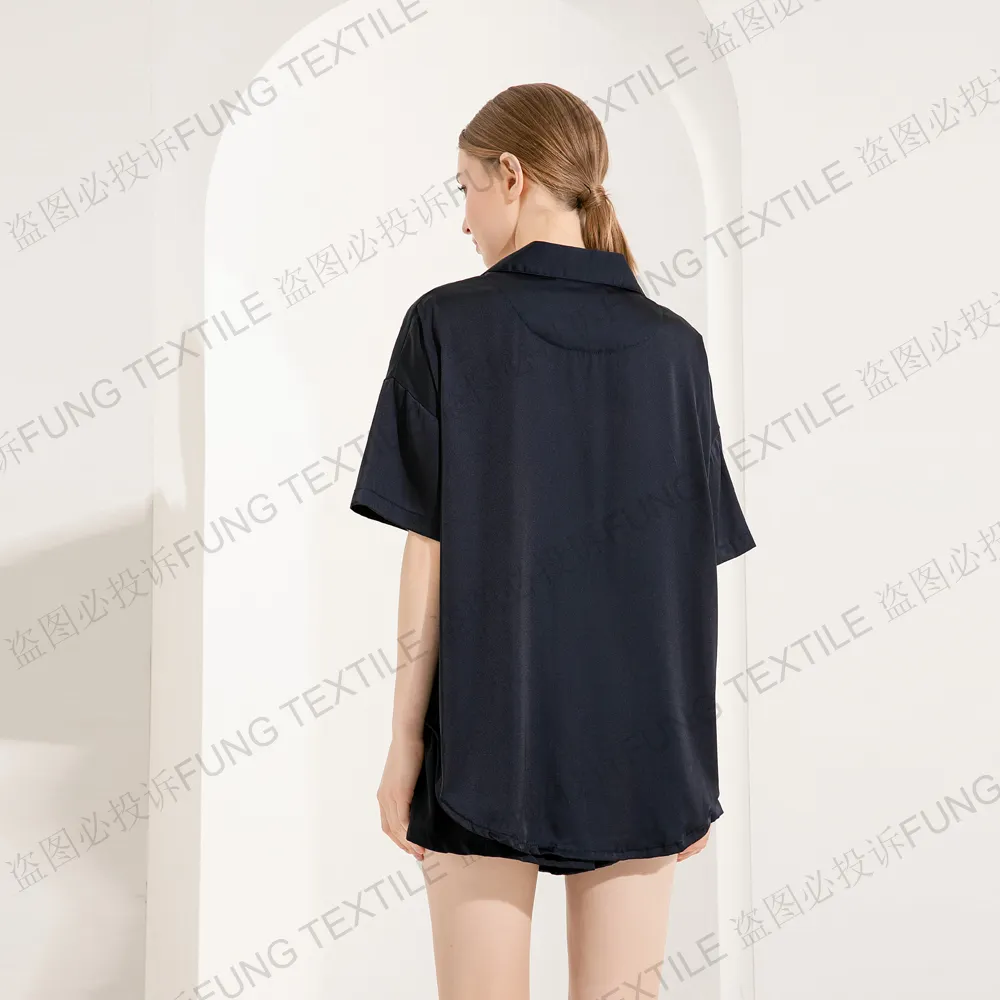 Fung 6035 nữ Homewear 2023 rắn phòng chờ mặc quần short ngắn phù hợp với phụ nữ giản dị mùa hè Tracksuit quần short hai mảnh Bộ