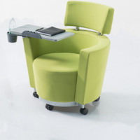 Chaise de formation scolaire pour salle de classe avec tablette d'écriture, chaise de conférence empilable pour bureau