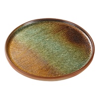 ESTICK Plat carré plat en porcelaine vintage de luxe léger pour sashimi, compatible micro-ondes, glaçure multicolore, 7-13 pouces, style japonais rétro