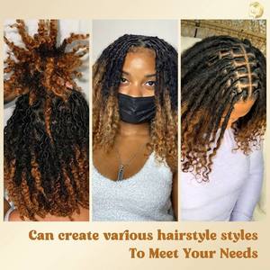 Extensions de cheveux humains brésiliens Remy Lisa Locs 6-30 pouces, dreadlocks entièrement faits à la main, pointes bouclées, sans produits chimiques, compatibles permanente, style <span class=keywords><strong>africain</strong></span> - Product Image 5