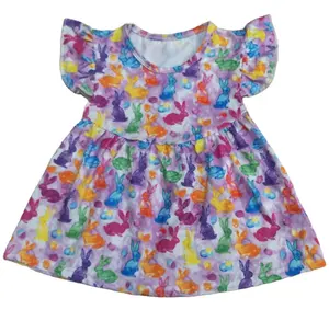 Meisjes Zomer Korte Mouw Dino Jurk Meisjes Kleurrijke Jurk Baby Dier Print Outfit Kinderen Feestkleding