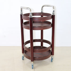 Chariot à roulettes moderne pour bar, thé, vin, chariot de service avec roulettes, or rose et gris, chariot d'hôtel, maison, restaurant - Product Image 5