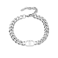 Ensemble de bijoux fins pour femmes, collier et bracelet en chaîne cubaine plaqué or 18 carats, résistant à l'eau, en acier inoxydable