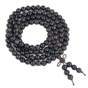 Shen Guibao 108 Bead Ebony Wood Prayer <b>Bracelet</b> Round Beads 8mm Unisex Religious Ceremony Jewelry - Product Image 5
