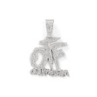 Collier avec pendentif en forme de clavicule glacé OTF 20 "Chaîne à maillons cubains Accessoires de bijoux de rappeur pour hommes et femmes