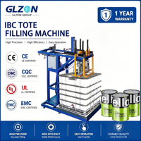 Machine de remplissage semi-automatique pour conteneurs IBC, machine chimique pour huiles et lubrifiants |   Machine de remplissage de liquides chimiques et d'huiles avec système de bouchage