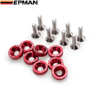 EPMAN Kit di 8 Bulloni per Parafango e Targa, Universali per Auto JDM EP-DP01S